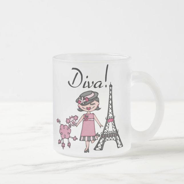 Tasse Givré Diva de cheveux noirs (Droit)