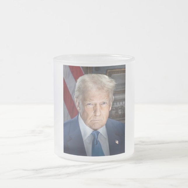 Tasse Givré Donald Trump 2025 Portrait du président américain (Centre)
