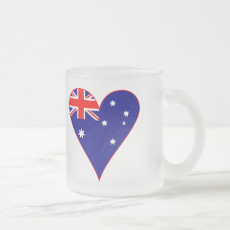 Tasse Givré Drapeau cœur funky d'Australie Bordure rouge