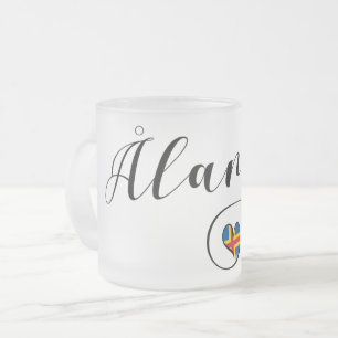 Tasse Givré Drapeau de coeur de Åland, îles d'Aland, Finlande