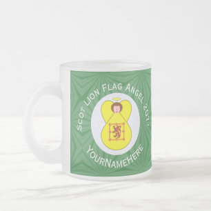 Tasse Givré Drapeau de Noël personnalisé de l'ange du Lion éco