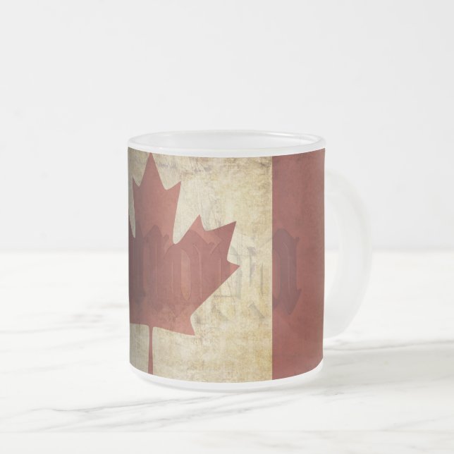 Tasse Givré Drapeau du Canada / Grunge... (Devant droit)