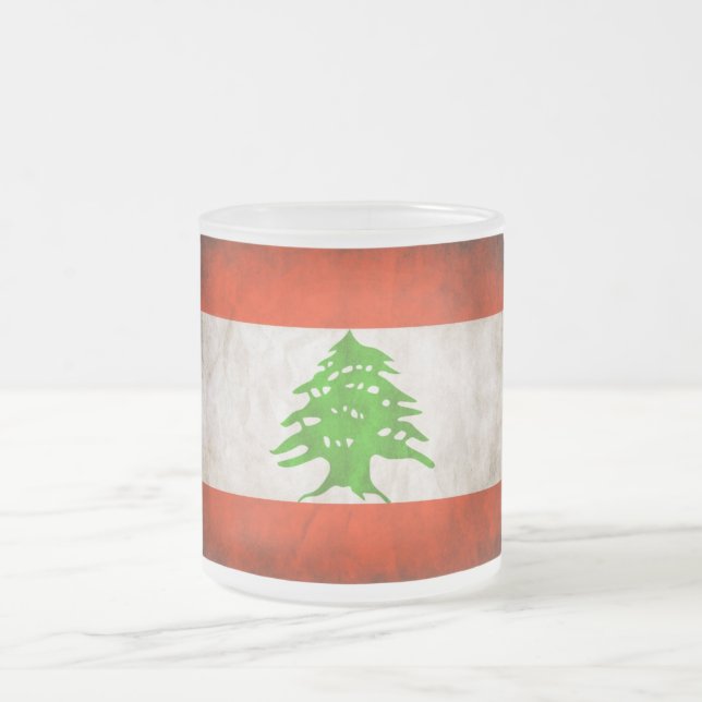 Tasse Givré Drapeau Grungy Lebanon (Centre)