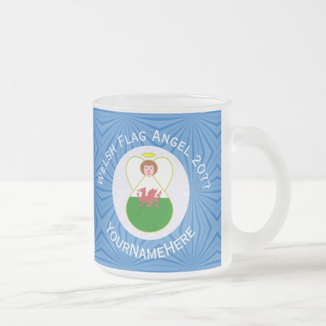 Tasse Givré Drapeau Welsh Angel Hanoukka personnalisé (Droit)