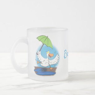 Tasse Givré Drôle canard avec parapluie dessin animé