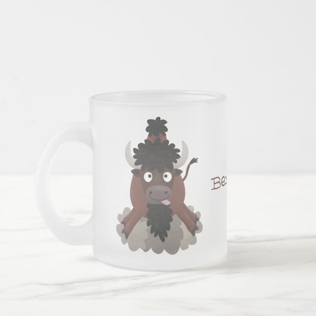 Tasse Givré Drôle dessin animé de bison de buffle (Gauche)