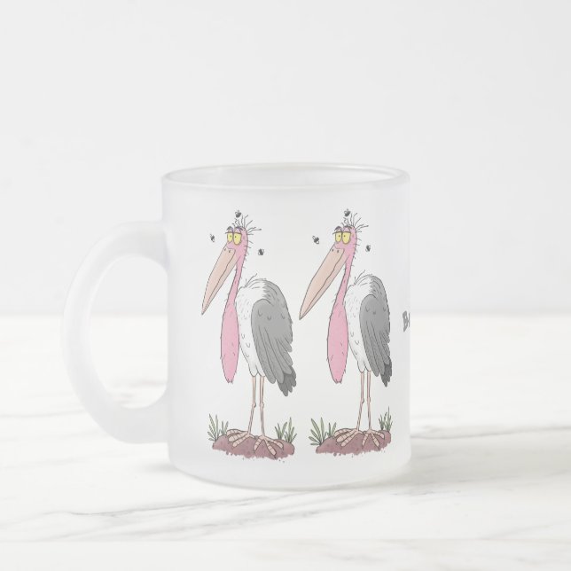 Tasse Givré Drôle dessin animé de cigogne en marabou (Gauche)