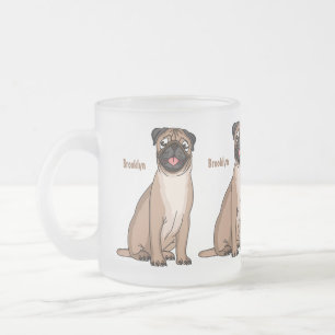 Tasse Givré Drôle joyeux dessin animé de chien de carlin