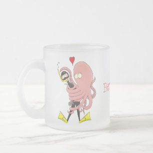 Tasse Givré Drôle pieuvre embrasse plongeur dessin animé humou