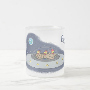 Tasse Givré Drôle poule dans l'espace dessin animé