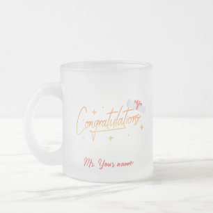 Tasse Givré Élégant Gold Minimal Graduation School Nom rose