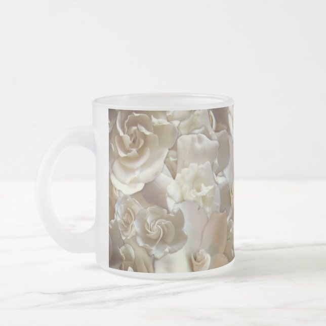 Tasse Givré Élégant Rose floral Motif pétal (Gauche)