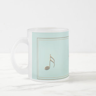 Tasse Givré Elégant Seafoam Embossé Music Note Piano Singer