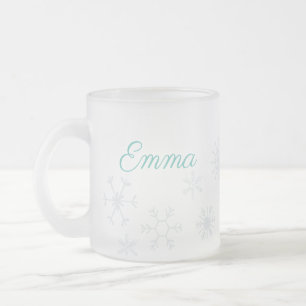 Tasse Givré Élégant Snowflakes d'hiver congelé avec nom person