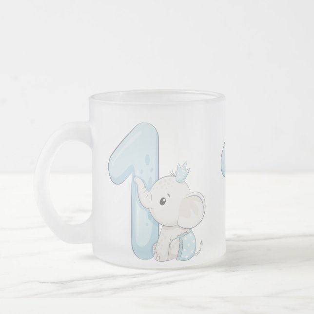Tasse Givré Eléphant Bébé mignon premier anniversaire (Gauche)