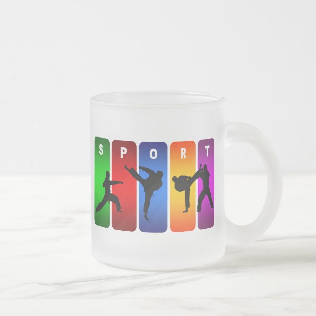 Tasse Givré Emblème multicolore de karaté (Droit)