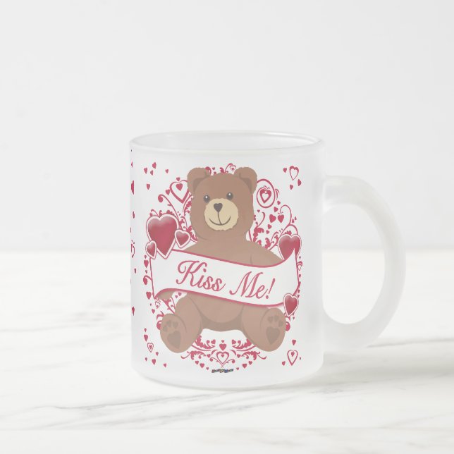 Tasse Givré Embrasse-Moi ! Ours en peluche de la Saint-Valenti (Droit)