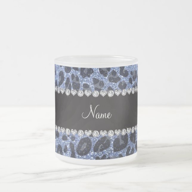 Tasse Givré Empreinte de léopard de parties scintillant bleu c (Centre)