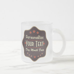 Tasse Givré Étiquette Rétro Texte Personnalisé Classique
