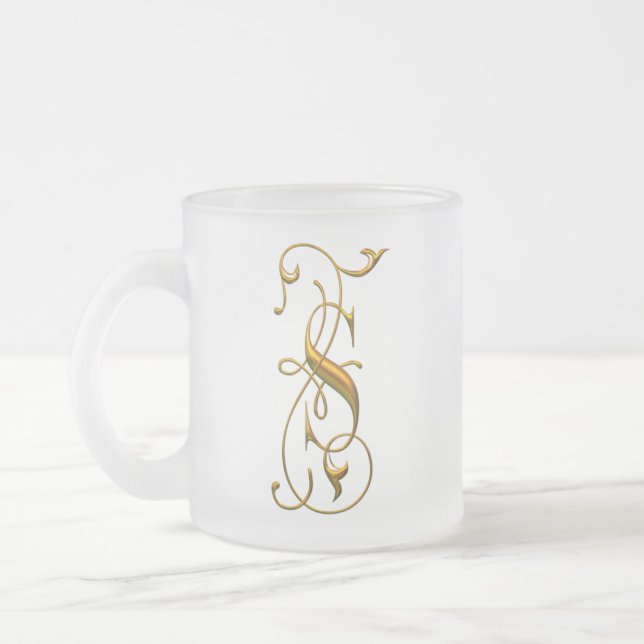 Tasse Givré Fantaisie S décorée d'un monogramme (Gauche)