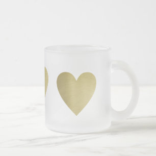 Tasse Givré faux coeur d'amour d'or, un romantique