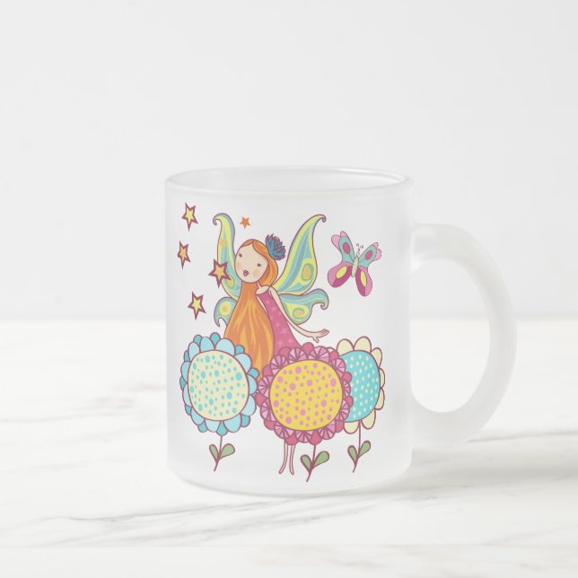 Tasse Givré Fée de jardin avec des fleurs (Droit)