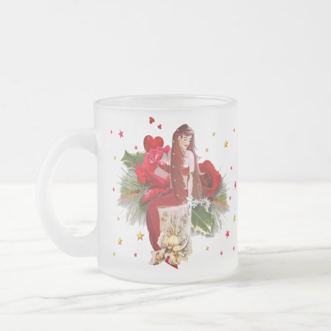 Tasse Givré Fée et Coeurs de Noël (Gauche)