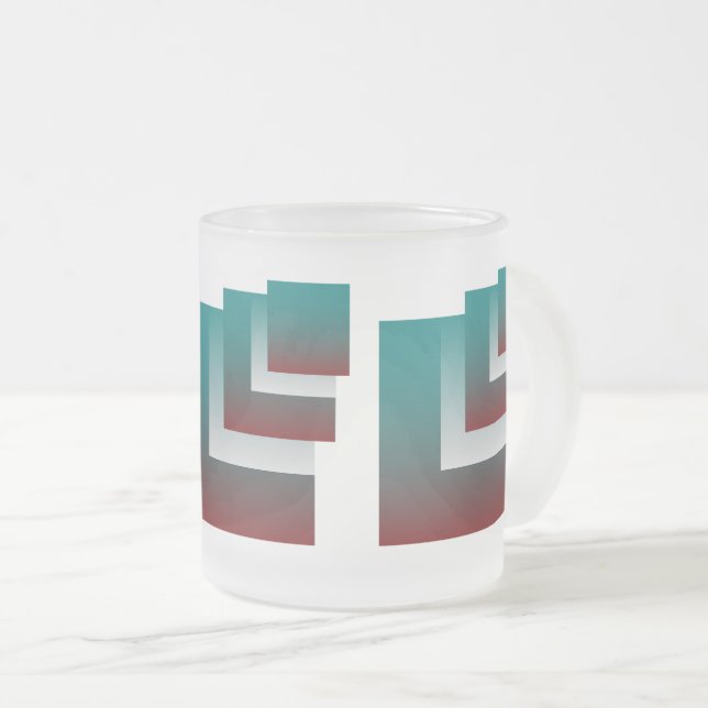 Tasse Givré Fenêtres en blanc bordeaux turquoise (Devant droit)