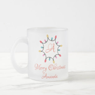 Tasse Givré Feu de Noël personnalisé - Joyeux Noël