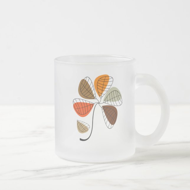 Tasse Givré Feuille d'automne Abstraite (Droit)