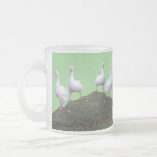 Tasse Givré File d'attente Ute mignonne Oies Vert Verre Froiss
