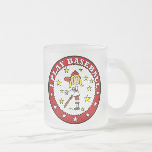 Tasse Givré Fille Je Joue au Baseball T shirts et Cadeaux