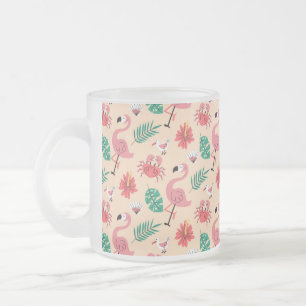 Tasse Givré Flamant Rose Été Motif Tropical