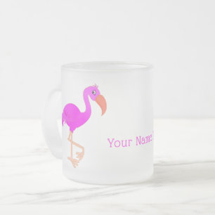 Tasse Givré Flamant rose rose - Musique en verre dépoli - Nom