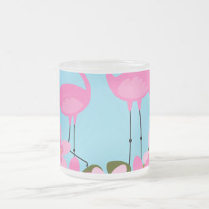 Tasse Givré Flamants tropicaux et illustration florale