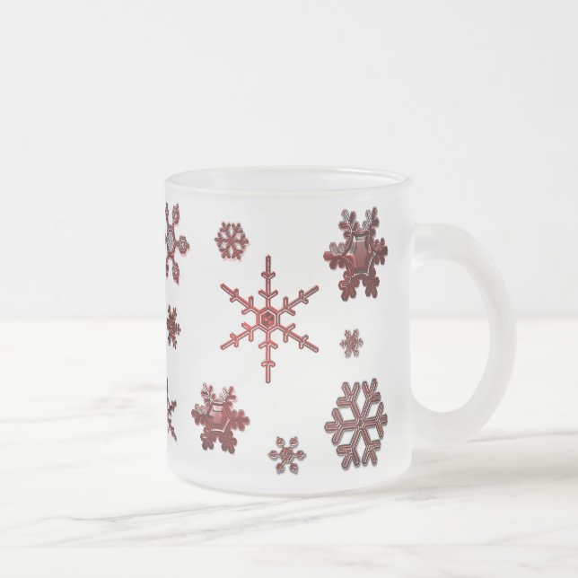 Tasse Givré Flèches de neige géométriques - Rouge (Droit)