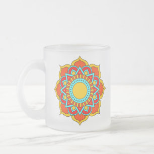 Tasse Givré Fleur de mandala rouge géométrique-54567