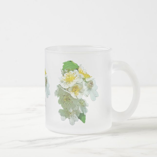 Tasse Givré Fleur sauvage Rose de la Multiflore blanche (Droit)