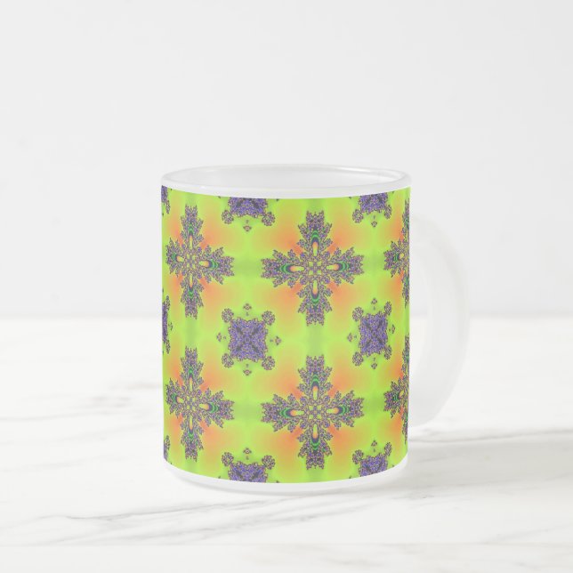 Tasse Givré Fleurs Artdeco dans le style rétro (Devant droit)