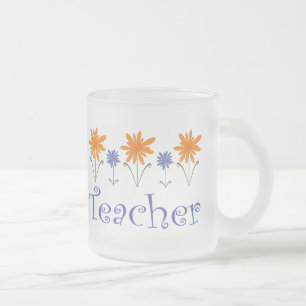 Tasse Givré Fleurs de cadeau de professeur