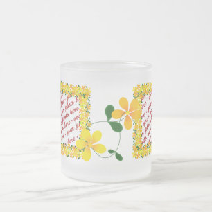 Tasse Givré Fleurs de cadre orange et jaune