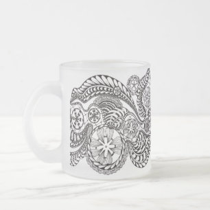 Tasse Givré Fleurs de dentelle de doodle zen ornementales fant