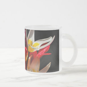 Tasse Givré Fleurs de tulipes sur fond noir