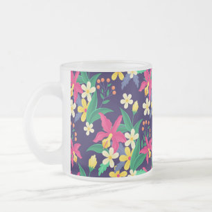 Tasse Givré Fleurs Exotiques Colorées Motif Feuilles-23021