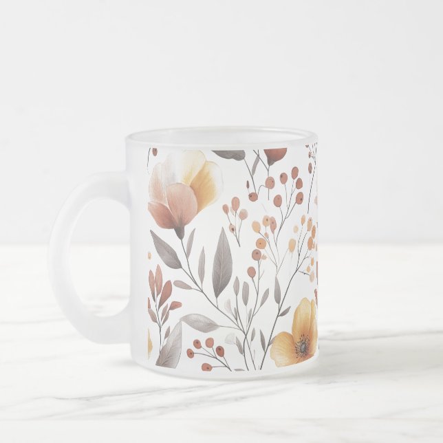 Tasse Givré Fleurs Floral Pattern Sublimation-95653 (Gauche)
