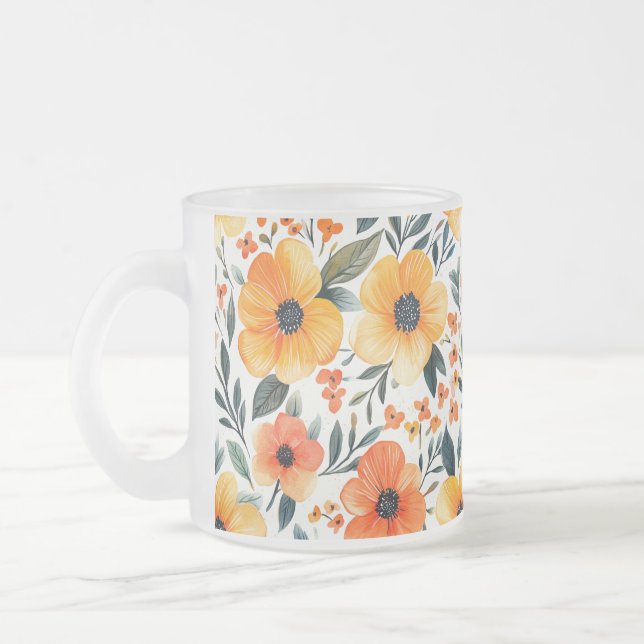 Tasse Givré Fleurs Floral Pattern Sublimation-95654 (Gauche)
