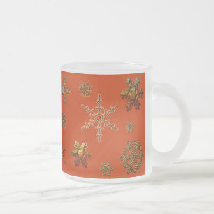 Tasse Givré Flocon de neige géométrique - Orange