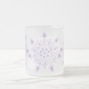 Tasse Givré flocon de neige violet clair et coeur étincelant