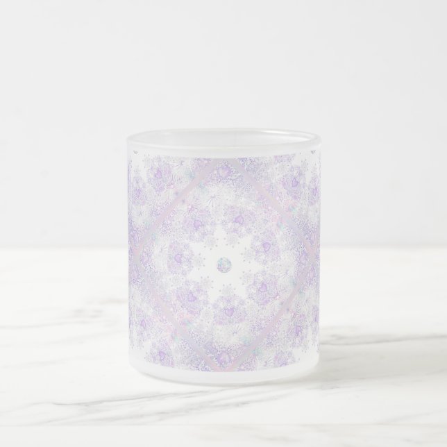 Tasse Givré flocon de neige violet clair et coeur étincelant (Centre)