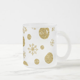 Tasse Givré Flocons de neige dorés 1